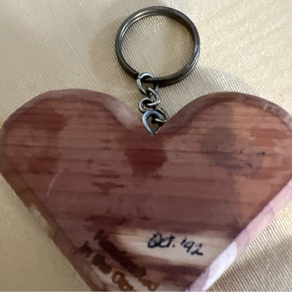 Vintage Mammoth Spring State Park Wooden Heart Keychain Handcrafted For Ozarks - Picture 10 of 10